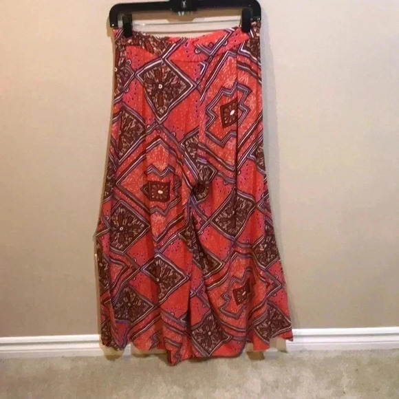 Anthropologie Floral Boho 70’s Styling Extra Wide Leg Pant Zip Front- Size 4 - Picture 6 of 10